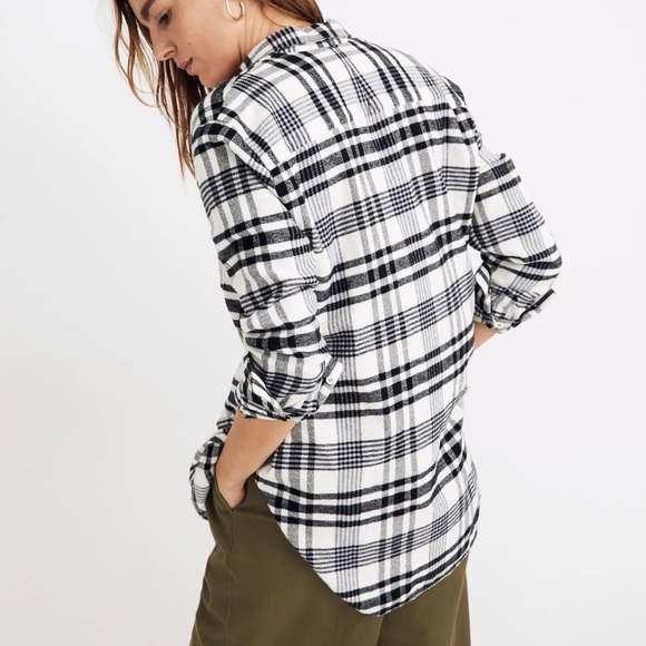 Madewell Flannel Oversized Ex-Boyfriend Shirt in Romana Plaid xxs - Picture 4 of 9